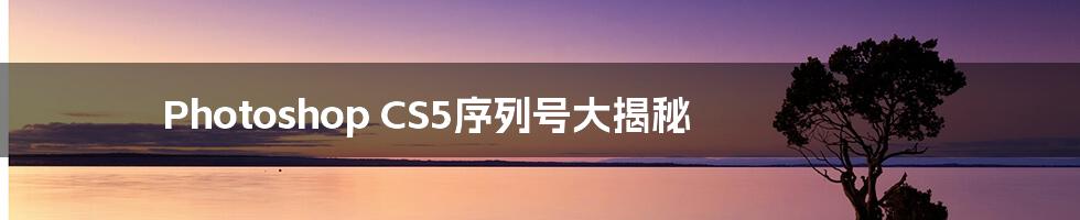 Photoshop CS5序列号大揭秘