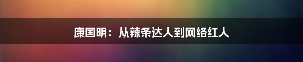 康国明：从辣条达人到网络红人