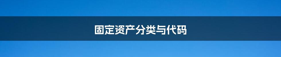 固定资产分类与代码