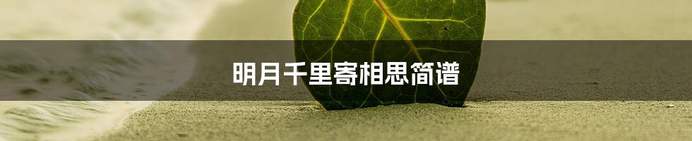 明月千里寄相思简谱