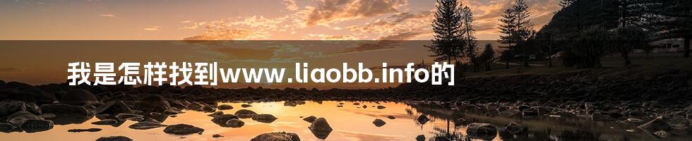 我是怎样找到www.liaobb.info的