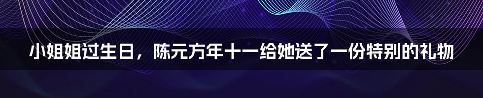 小姐姐过生日，陈元方年十一给她送了一份特别的礼物