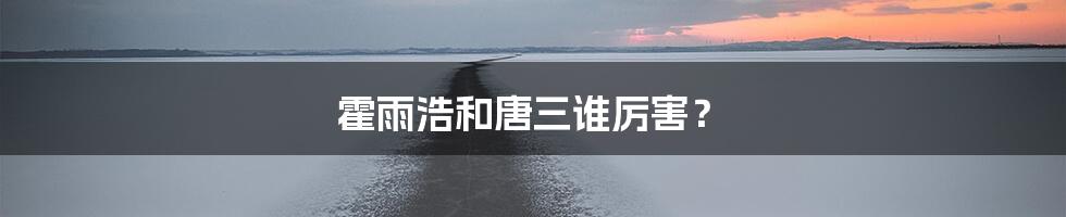 霍雨浩和唐三谁厉害？