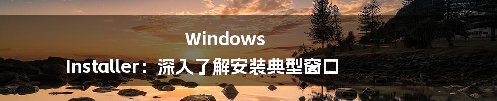 Windows Installer：深入了解安装典型窗口