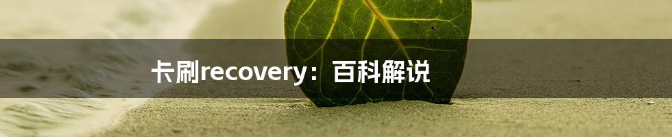 卡刷recovery：百科解说