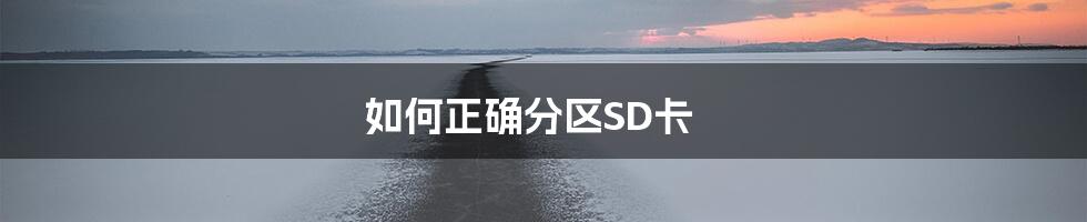 如何正确分区SD卡