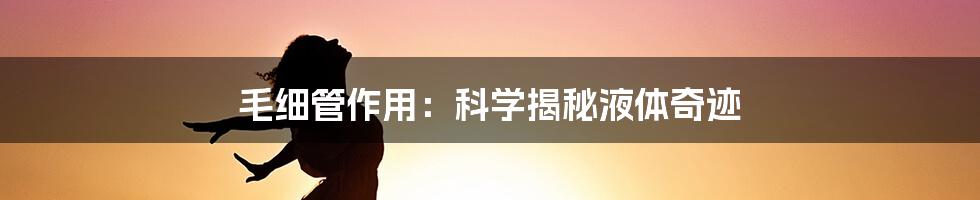 毛细管作用：科学揭秘液体奇迹