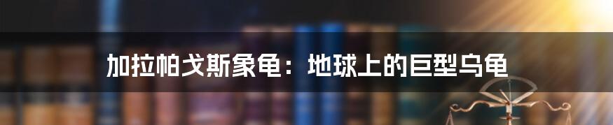 加拉帕戈斯象龟：地球上的巨型乌龟