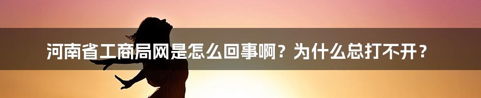 河南省工商局网是怎么回事啊？为什么总打不开？