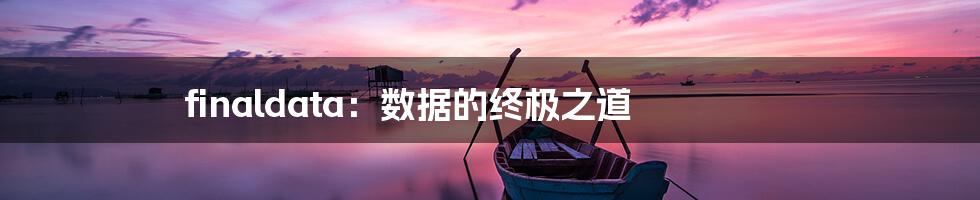 finaldata：数据的终极之道