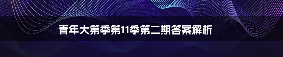 青年大第季第11季第二期答案解析