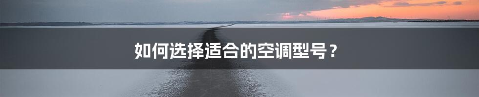 如何选择适合的空调型号？