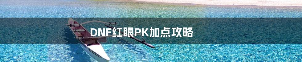 DNF红眼PK加点攻略