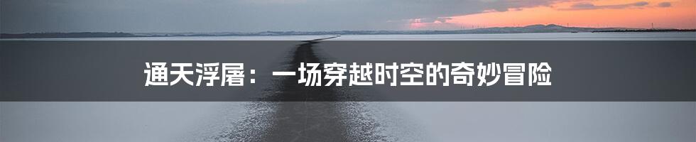 通天浮屠：一场穿越时空的奇妙冒险