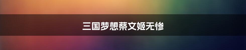 三国梦想蔡文姬无惨