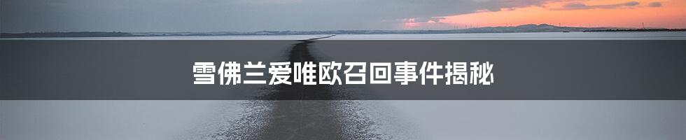 雪佛兰爱唯欧召回事件揭秘