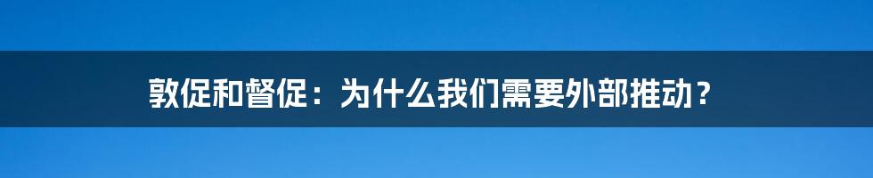 敦促和督促：为什么我们需要外部推动？