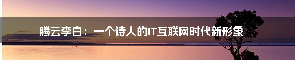 腾云李白：一个诗人的IT互联网时代新形象