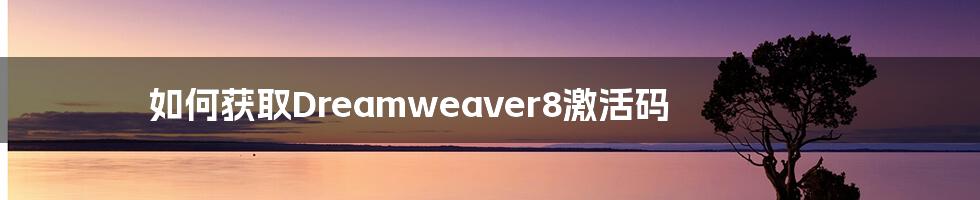 如何获取Dreamweaver8激活码