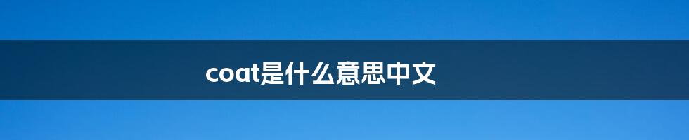 coat是什么意思中文