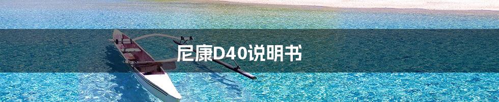 尼康D40说明书