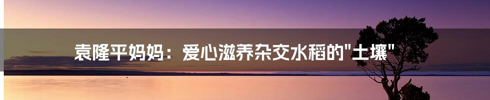 袁隆平妈妈：爱心滋养杂交水稻的"土壤"