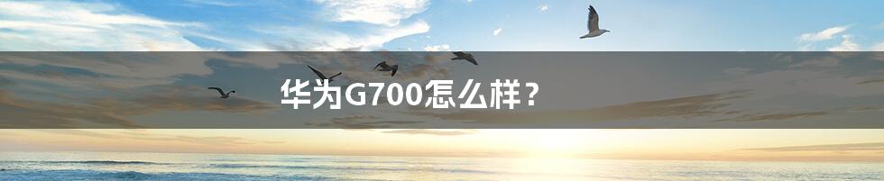 华为G700怎么样？