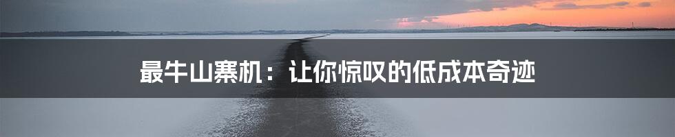 最牛山寨机：让你惊叹的低成本奇迹