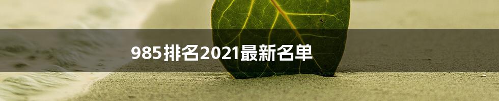 985排名2021最新名单