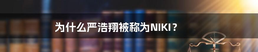 为什么严浩翔被称为NIKI？