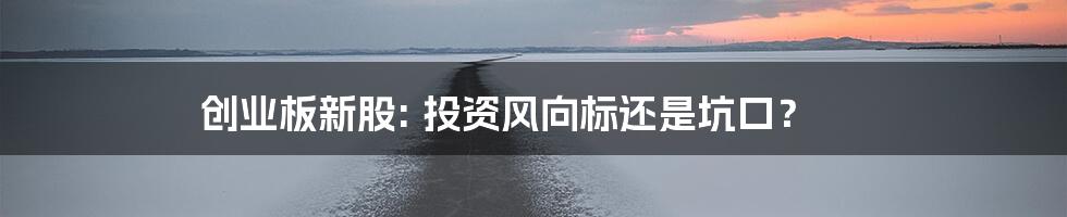 创业板新股: 投资风向标还是坑口？