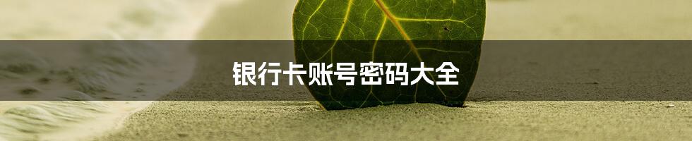 银行卡账号密码大全