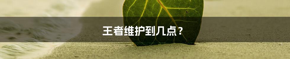 王者维护到几点？