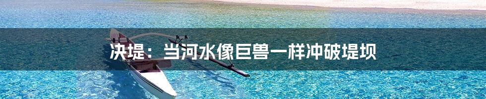 决堤：当河水像巨兽一样冲破堤坝