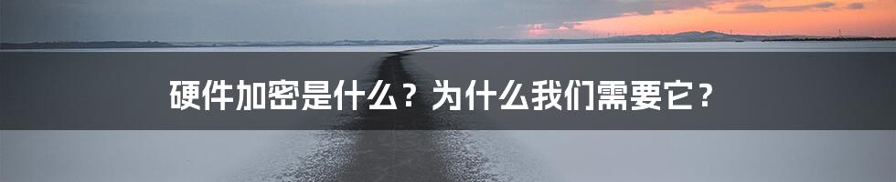 硬件加密是什么？为什么我们需要它？