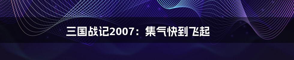 三国战记2007：集气快到飞起