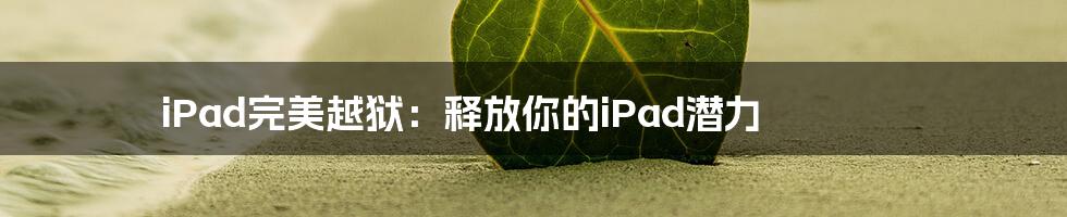 iPad完美越狱：释放你的iPad潜力