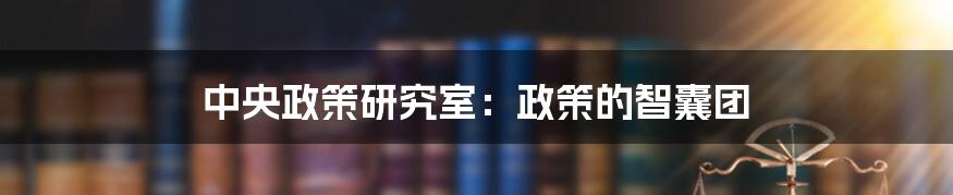 中央政策研究室：政策的智囊团