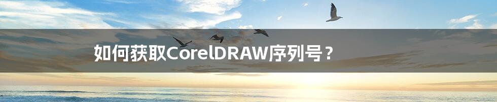 如何获取CorelDRAW序列号？