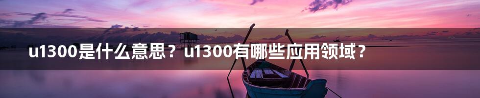 u1300是什么意思？u1300有哪些应用领域？