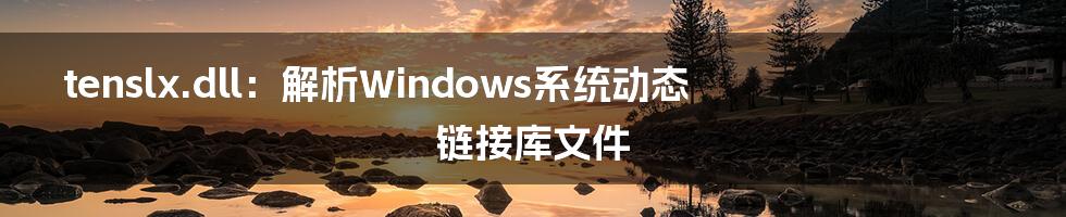 tenslx.dll：解析Windows系统动态链接库文件