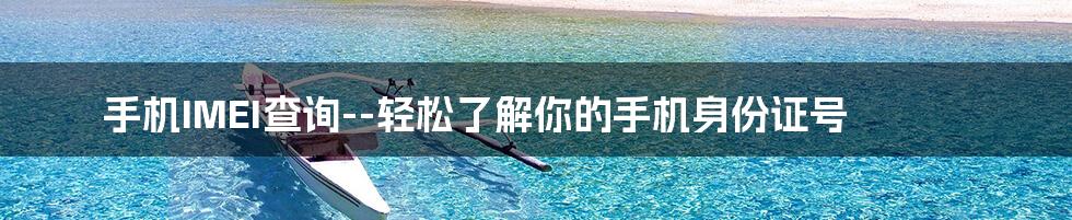 手机IMEI查询--轻松了解你的手机身份证号