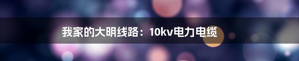 我家的大明线路：10kv电力电缆