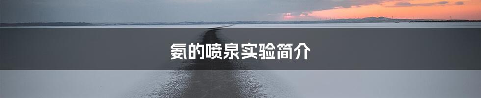 氨的喷泉实验简介