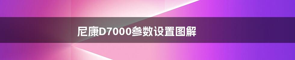 尼康D7000参数设置图解