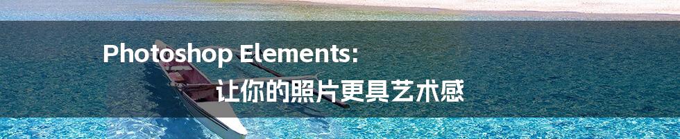 Photoshop Elements: 让你的照片更具艺术感