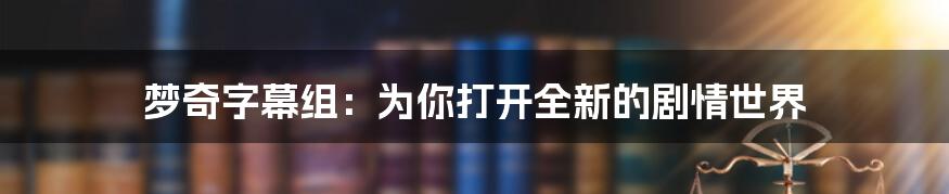 梦奇字幕组：为你打开全新的剧情世界