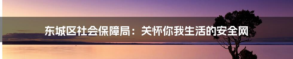 东城区社会保障局：关怀你我生活的安全网