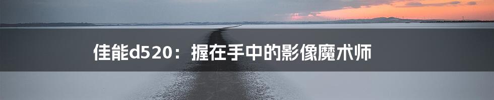 佳能d520：握在手中的影像魔术师