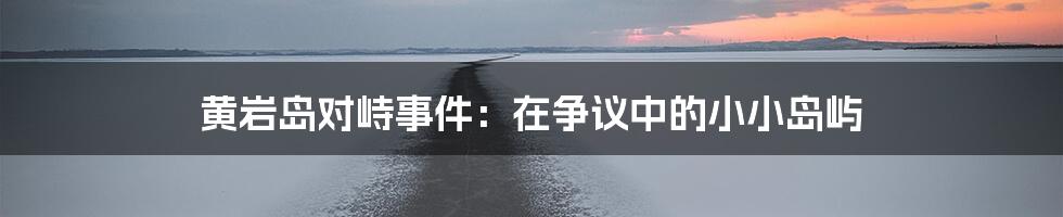 黄岩岛对峙事件：在争议中的小小岛屿